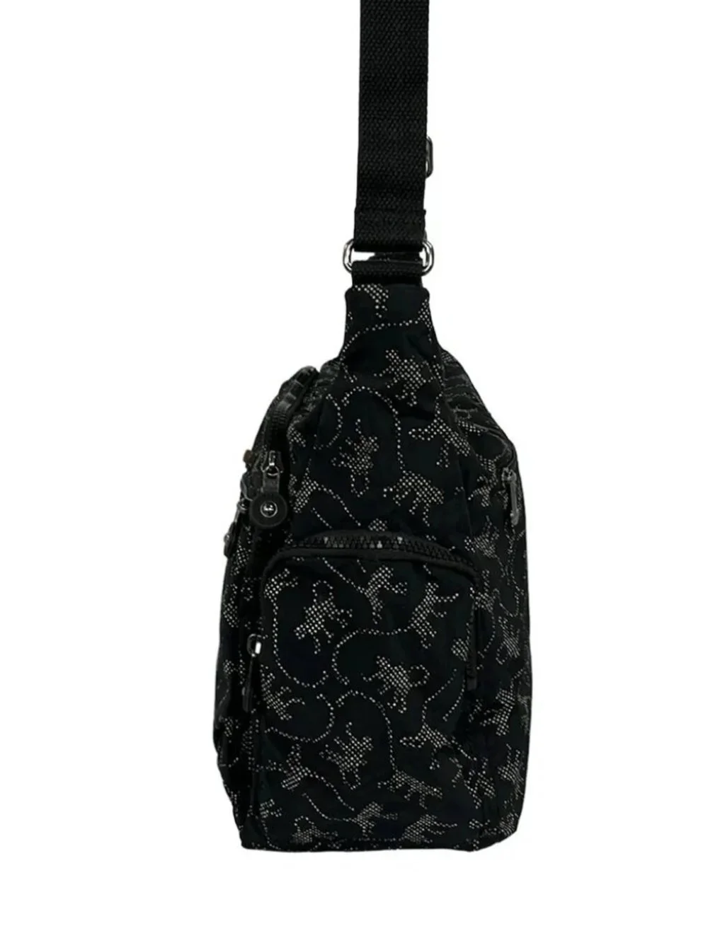 Kipling Black White Nylon Shoulder Bag
